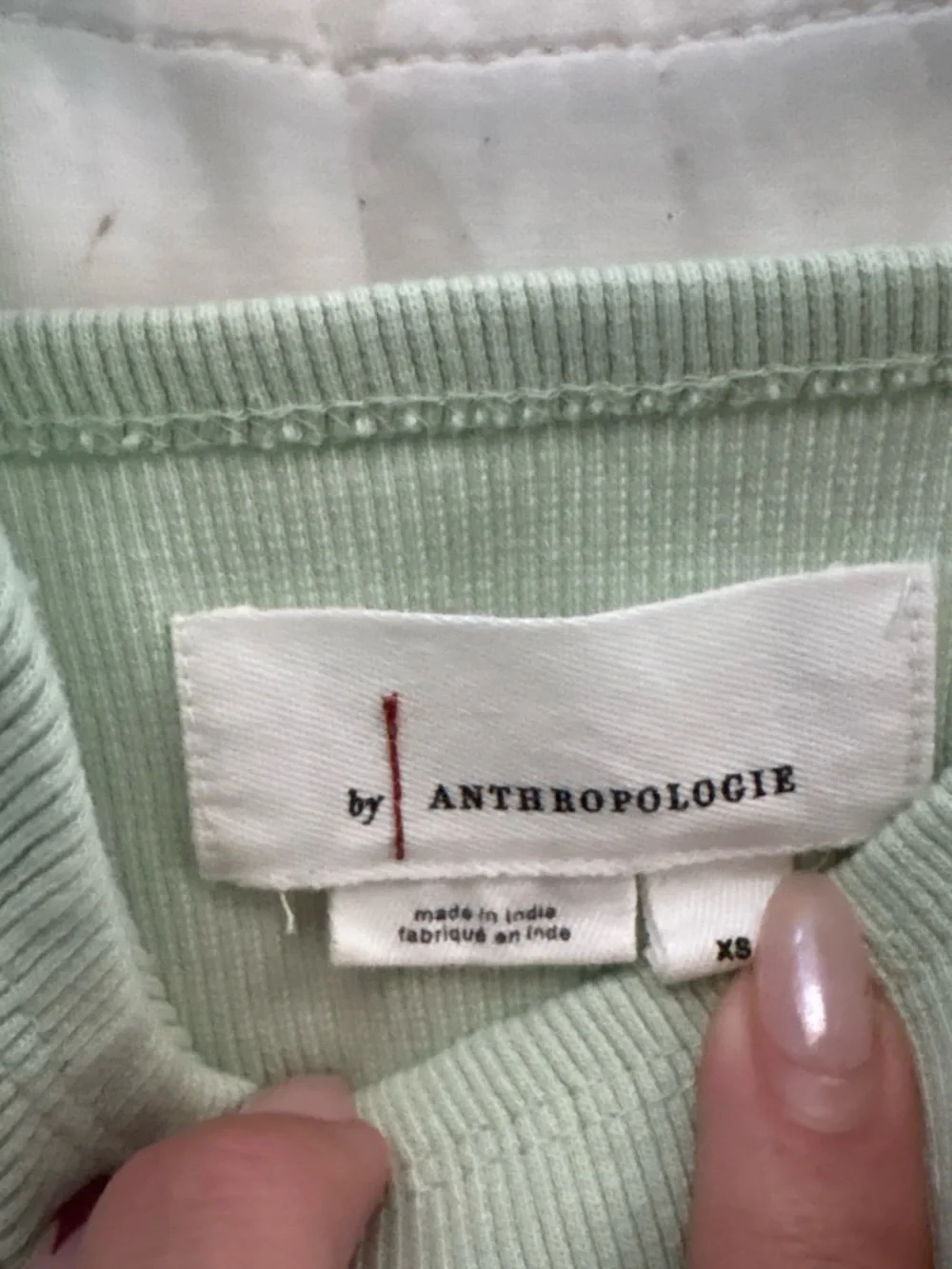 Anthropology Green Ruffle Strap Tank Top - Light Sage